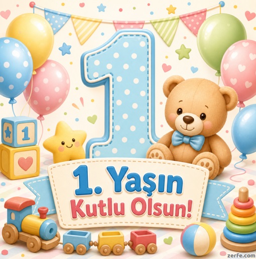 1. yaş doğum günü kart