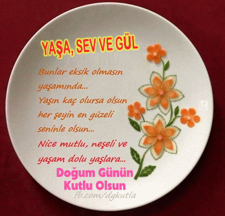Tabak üzerine doğum günü kutlama mesajı