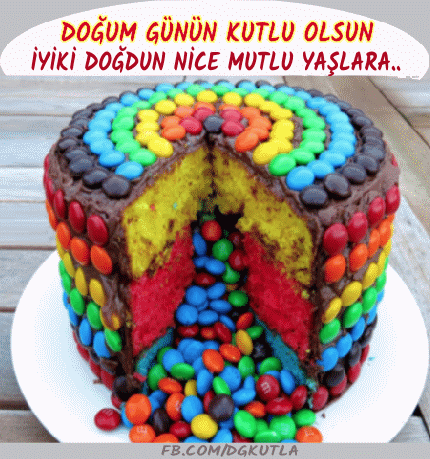 Hareketli doğum günü pastası gif