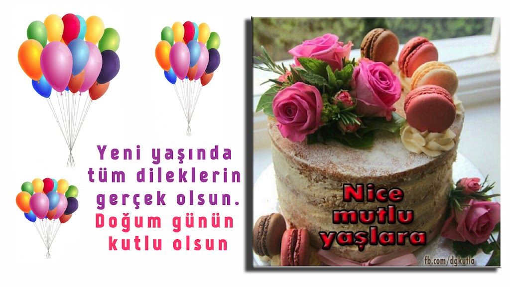 Güzel pastalı doğum günü tebrik kartı