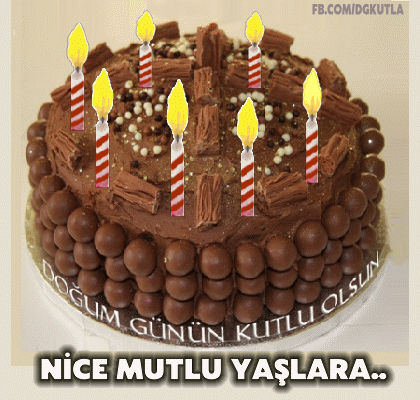 Hareketli pastalı kutlama gif
