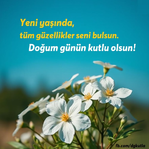 çiçekli doğum günü kart