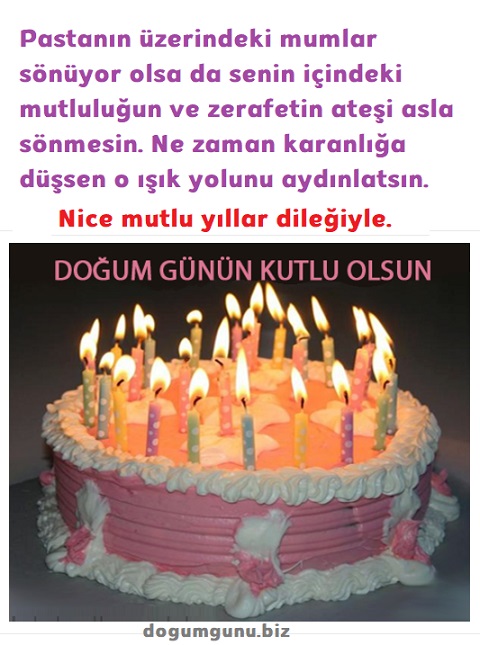 Doğum günü tebrik kartı, pasta mumlar