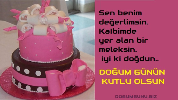 Doğum günü kutlama kartı – kurdelalı pasta