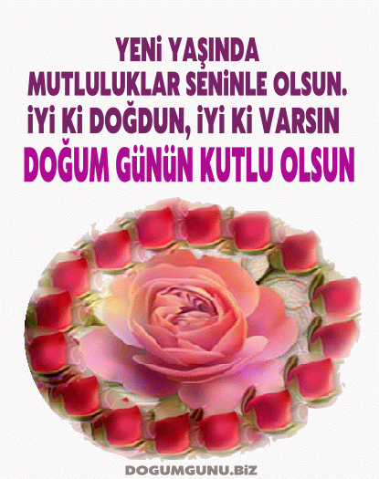 Güllü doğum günü kutlama GIF
