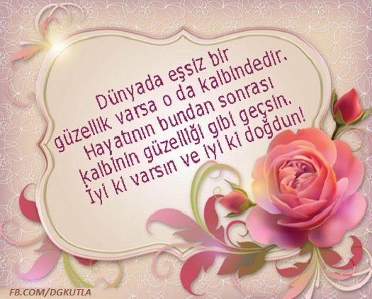 Güllü doğum günü tebrik kartı