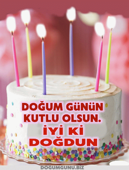 Yanan mumlar pasta doğum günü gif