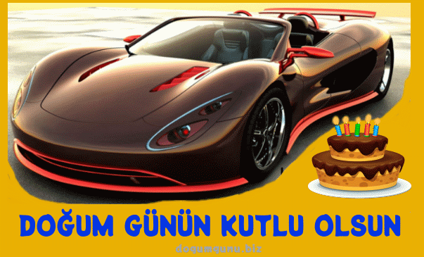 Süper Araba resimli Doğum Günü Kutlaması