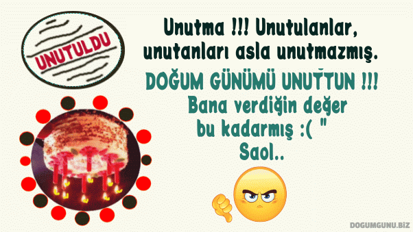 Doğum Gününü Unutanlara Kapak Sözler