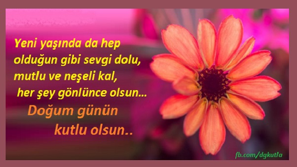 Anlamlı yazılı çiçekli doğum günü tebrik mesajı