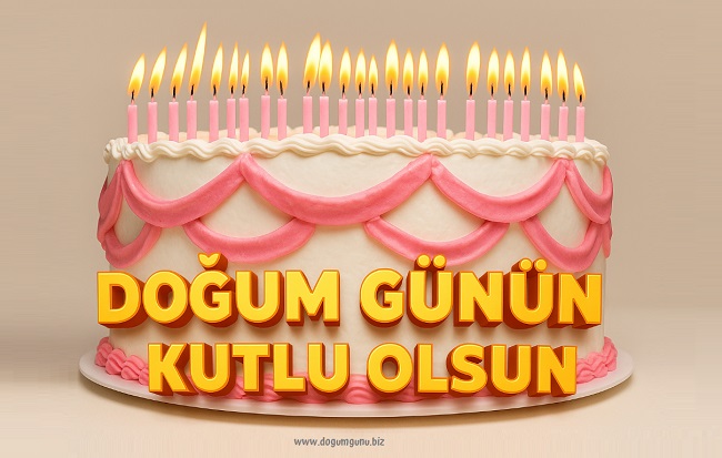 Pasta Yanan Mumlar doğum günü kart