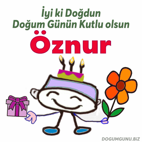 doğum günün kutlu olsun Öznur gif mesaj