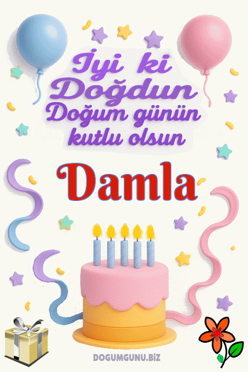 Damla doğum günü gif