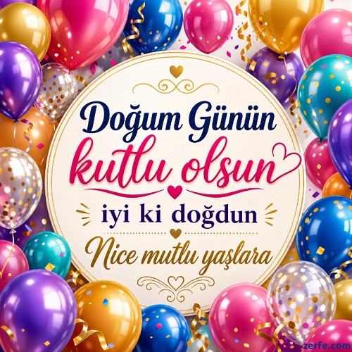Balonlu doğum günü kartı